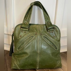 Leather Bowler Handbag